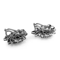 18ct White Gold Vintage Sapphire Cluster Earrings