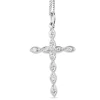 14ct White Gold Vintage Single Cut Diamond Cross Necklace