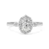 18ct White Gold Vintage Style Oval Diamond Ring