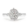 18ct White Gold Vintage Style Diamond Halo Ring