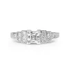 18ct White Gold Vintage Style Asscher Stepped Down Diamond Ring