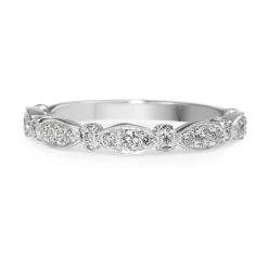 18ct White Gold Vintage Style Diamond Band