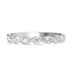 9ct White Gold Vintage Style Diamond Band