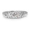 18ct White Gold Vintage Style 3 Stone Diamond Ring