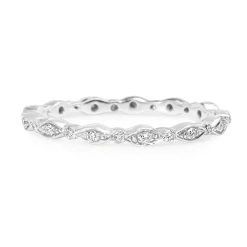18ct White Gold Vintage Style Diamond All Round Band