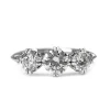 18ct White Gold Vintage Style 3 Stone Diamond Ring with Etched Band