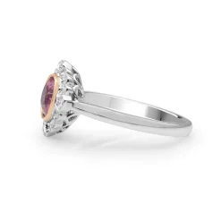 18ct White Gold Vintage Style Pink Sapphire and Diamond Ring