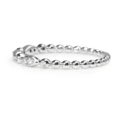 9ct White Gold Vintage Style Diamond Band
