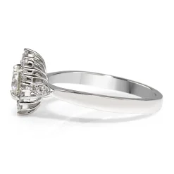 18ct White Gold Vintage Style Diamond Halo Ring