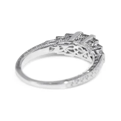18ct White Gold Vintage Style Asscher Stepped Down Diamond Ring