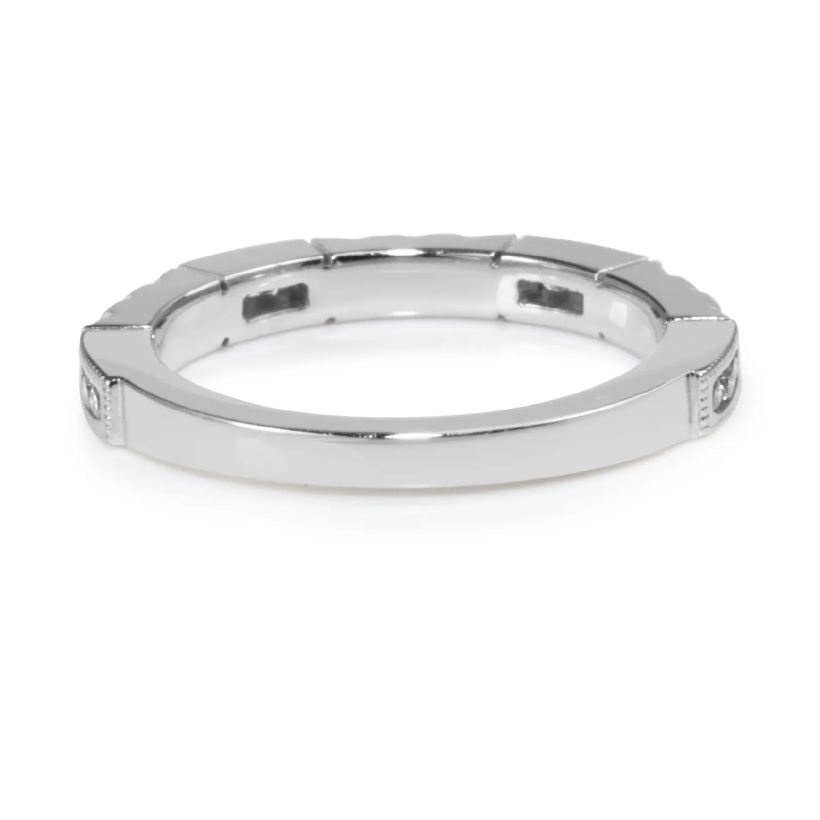 18ct White Gold Vintage Style Diamond Band