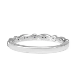 9ct White Gold Vintage Style Diamond Band Ring