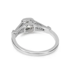 18ct White Gold Vintage Style Cushion Diamond Ring