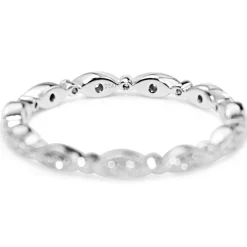 18ct White Gold Vintage Style All Round Diamond Band