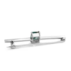 9ct White Gold Vintage Topaz Bar Brooch