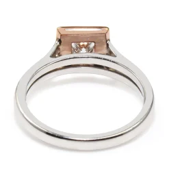 18ct White Gold White and Pink Diamond Halo Ring