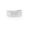 9ct White Gold Wide Diamond Band