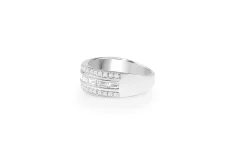 9ct White Gold Wide Diamond Band
