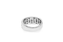 9ct White Gold Wide Diamond Band