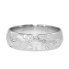 9ct White Gold Wide Engraved Band Ring