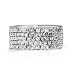 18ct White Gold Wide Pavé Diamond Band Ring