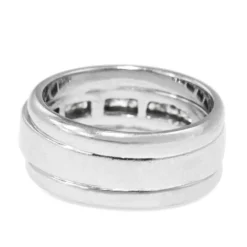 18ct White Gold Wide Princess Cut Diamond Band Ring