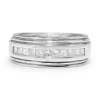 18ct White Gold Wide Vintage Princess Cut Diamond Band