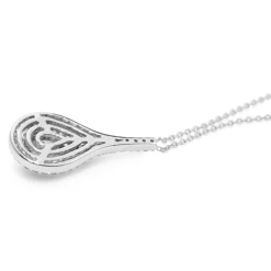 18ct White Gold Yellow and White Diamond Pear Shaped Necklace