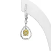 18ct White Gold Yellow Sapphire and Diamond Drop Earrings