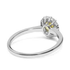 18ct White Gold Yellow Sapphire and Diamond Halo Ring