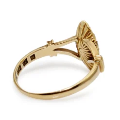 18ct Yellow / Rose Gold Antique Seed Pearl Marquise Shaped Ring
