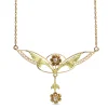 14ct Yellow and Green Gold Antique Old Cut Diamond Necklace