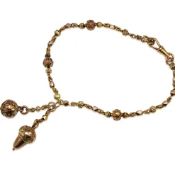 15ct Yellow and Rose Gold Antique Acorn Bracelet