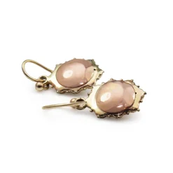 9ct Yellow and Rose Gold Antique Pearl Drop Earrings