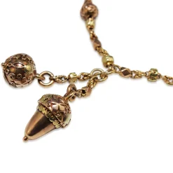 15ct Yellow and Rose Gold Antique Acorn Bracelet