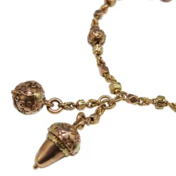 15ct Yellow and Rose Gold Antique Acorn Bracelet