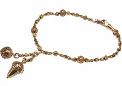 15ct Yellow and Rose Gold Antique Acorn Bracelet
