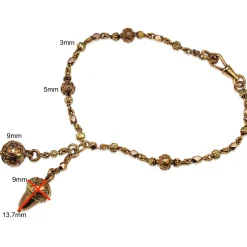15ct Yellow and Rose Gold Antique Acorn Bracelet