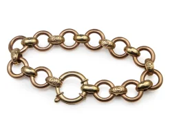 9ct Yellow and Rose Gold Open Link Bracelet with Bolt Clasp