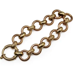 9ct Yellow and Rose Gold Open Link Bracelet with Bolt Clasp