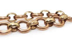 9ct Yellow and Rose Gold Open Link Bracelet with Bolt Clasp