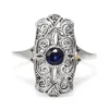 18ct Yellow and White Art Deco Sapphire and Diamond Ring