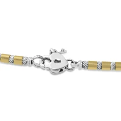18ct Yellow and White Fancy Link Necklace with Heart Clasp
