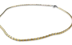 18ct Yellow and White Fancy Link Necklace with Heart Clasp