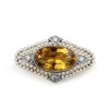 14ct Yellow and White Gold Antique Citrine and Pearl Brooch