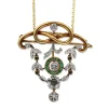 18ct Yellow and White Gold Victorian Emerald and Rose Cut Diamond Necklace / Brooch