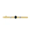 18ct Yellow and White Gold Sapphire and Diamond Bar Brooch