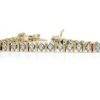 10ct Yellow and White Gold Diamond Tennis Bracelet