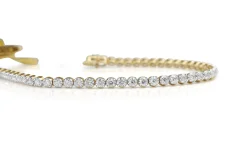 9ct Yellow and White Gold Diamond Tennis Bracelet