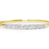 18ct Yellow and White Gold Antique Old Cut Diamond Bangle